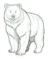 vettore di orso nel nero e bianca colorazione. animale colorazione pagina. generativo ai foto