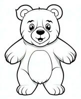 un' cartone animato orso colorazione pagina. generativo ai foto