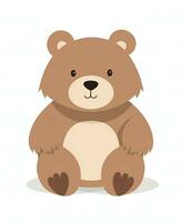illustrazione di carino e tenero orso personaggio cartone animato vettore. generativo ai foto