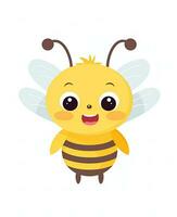 carino cartone animato ape vettore illustrazione. generativo ai foto