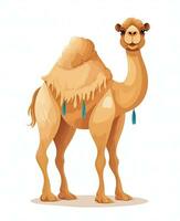 cartone animato cammello su bianca sfondo. generativo ai foto