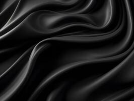 agitando nero stoffa bellissimo elegante seta generativo ai foto