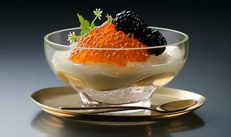 pesce uovo caviale ristorante lusso cibo, generativo ai foto