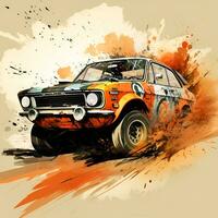 rally auto con dipingere e polvere effetto, generativo ai foto