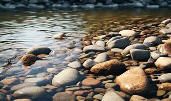 sul fiume rocce macro, ai generativo foto