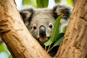 ai generativo Visualizza di carino koala nel natura foto