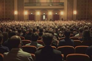 pubblico a il conferenza sala. imprenditoria club. , generativo ai. foto