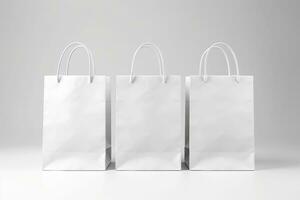 shopping Borsa modello design su bianca sfondo. generativo ai foto