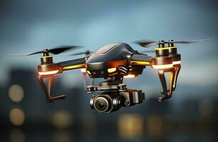 fuco quadcopter con digitale telecamera. generativo ai foto