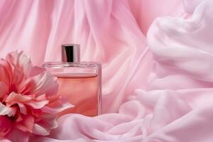 estate vaniglia profumo sfondo foto con copia spazio. luminosa rosa vaniglia profumo bandiera per estate. ai generativo