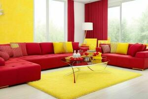 moderno vivente camera design con confortevole divano e elegante decorazione. ai generativo professionista foto