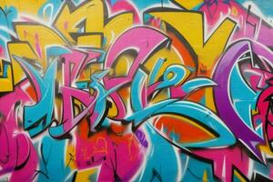 vivace graffiti murale su il parete sfondo. ai generativo professionista foto