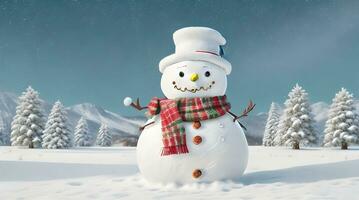festivo Natale sfondo con pupazzo di neve foto