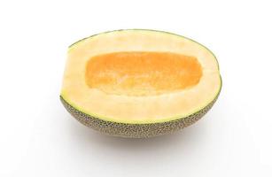 melone cantalupo su sfondo bianco foto