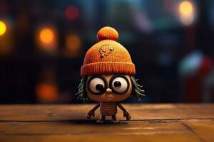 un' Beanie con un' cartone animato personaggio su esso foto