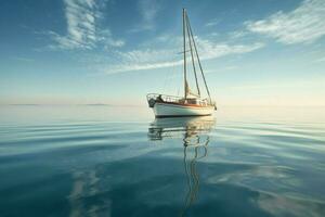 un' privato yacht ondeggiando nel il calma acqua foto