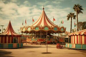 andando per un divertimento parco o carnevale foto