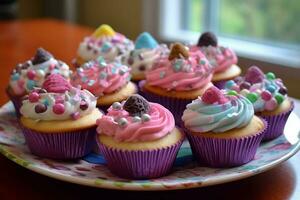 fabbricazione cupcakes per un' infornare vendita foto