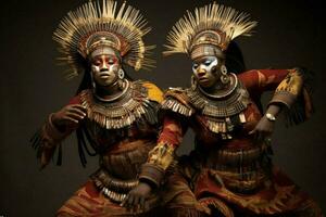 il bellezza e eleganza di africano ballerini nel pieno foto