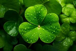 un' verde trifoglio porta fortuna su st patricks giorno foto