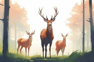 un' gruppo di cervo di animali illustrazione foto