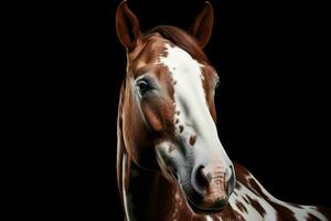 un' cavallo con un' bianca individuare su suo testa foto