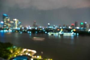 sfocatura astratta città di bangkok in thailandia di notte foto