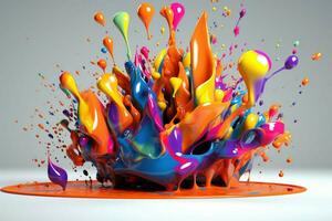 astratto arte con colorato spruzzo 3d foto