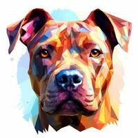 illustrazione di un' pitbull , pastello tetradico colori, carino e strano, fantasia arte, acquerello effetto, bianca sfondo. ai generato foto