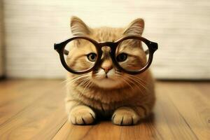 gatto carino elegante bicchieri foto
