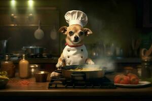 capocuoco cane cucinando foto