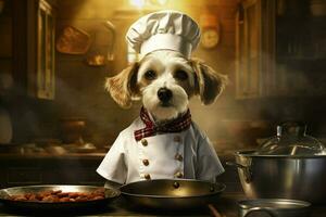 capocuoco cane ritratto cucinando foto