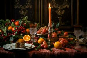 Natale composizione cena tavolo foto