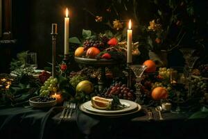 Natale composizione cena tavolo foto