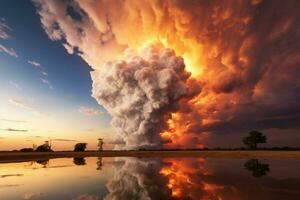 nube tramonto esplosione foto