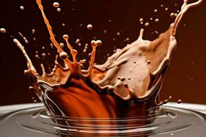 cacao cioccolato spruzzo liquido foto