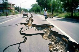 crepe strada dopo terremoto danno foto