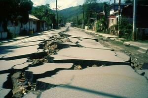 crepe strada dopo terremoto danno foto