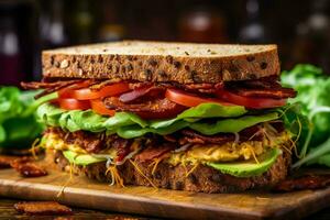 delizioso vegano Sandwich con un' croccante struttura un' foto