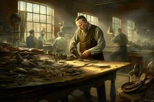 fabbrica uomo lavoratore Vintage ▾ 1800 anno foto