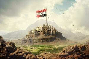 bandiera sfondo di yemen foto