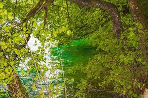 il parco nazionale dei laghi di plitvice paesaggio acqua turchese in croazia. foto