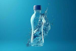 rinfrescante blu liquido nel plastica gli sport bottiglia foto