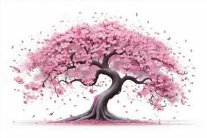 sakura albero su bianca sfondo illustrazione foto