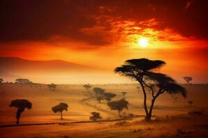 tramonto Kenia paesaggio foto