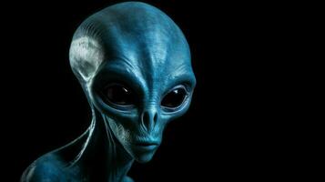 un' blu alieno con un' nero sfondo foto