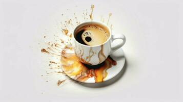 un' tazza di caffè con un' bianca sfondo foto