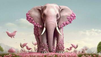 un' manifesto quello ha un' rosa elefante su esso foto