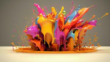 astratto arte con colorato spruzzo 3d foto