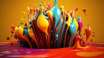 astratto arte con colorato spruzzo 3d foto